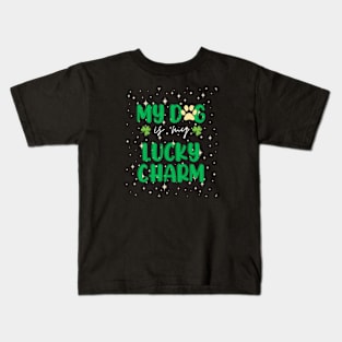 my dog is my lucky charm - st patrick day Kids T-Shirt